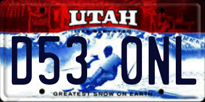UT license plate D530NL