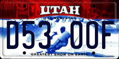 UT license plate D530OF