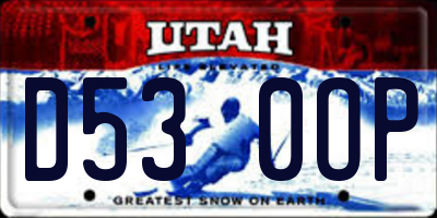 UT license plate D530OP