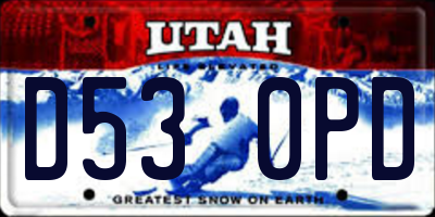 UT license plate D530PD