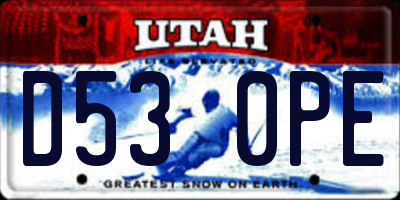 UT license plate D530PE