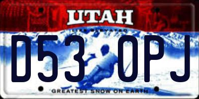 UT license plate D530PJ