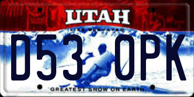 UT license plate D530PK