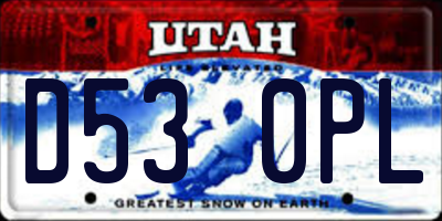 UT license plate D530PL