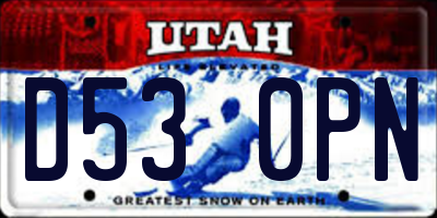UT license plate D530PN