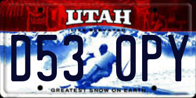 UT license plate D530PY