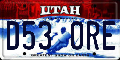 UT license plate D530RE