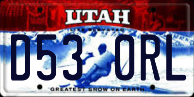 UT license plate D530RL
