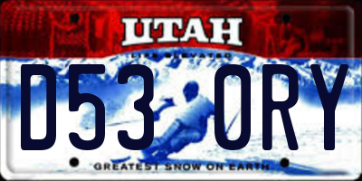 UT license plate D530RY