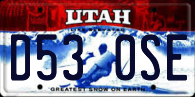 UT license plate D530SE