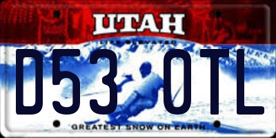 UT license plate D530TL