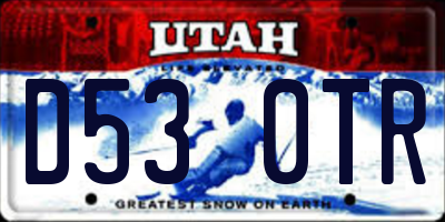 UT license plate D530TR