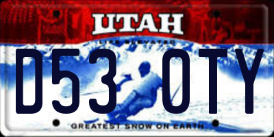 UT license plate D530TY