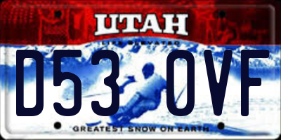 UT license plate D530VF