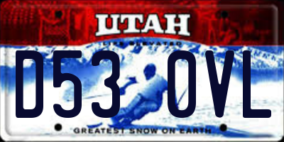 UT license plate D530VL