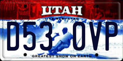 UT license plate D530VP
