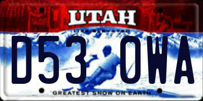 UT license plate D530WA