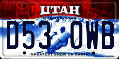 UT license plate D530WB