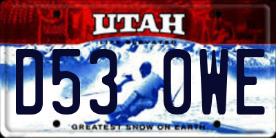 UT license plate D530WE