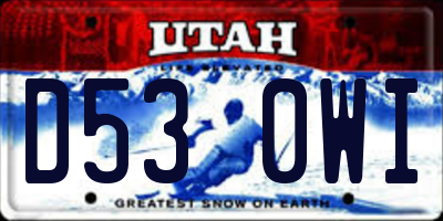 UT license plate D530WI