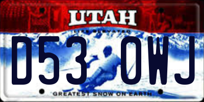 UT license plate D530WJ