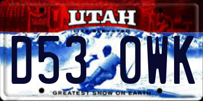 UT license plate D530WK