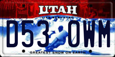 UT license plate D530WM