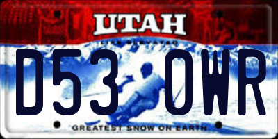 UT license plate D530WR
