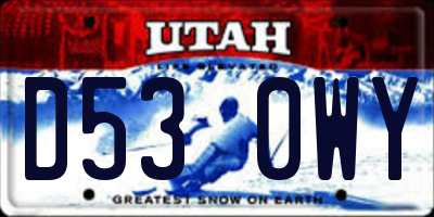 UT license plate D530WY
