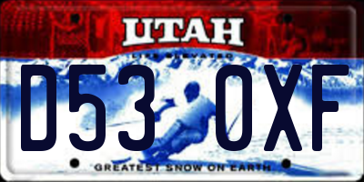UT license plate D530XF