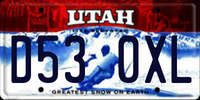 UT license plate D530XL