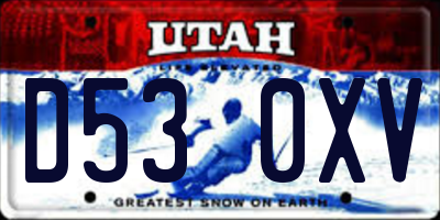 UT license plate D530XV