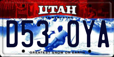 UT license plate D530YA