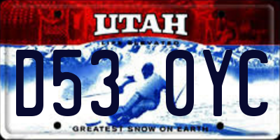 UT license plate D530YC