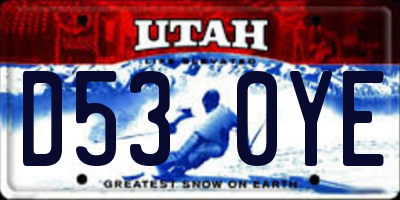 UT license plate D530YE