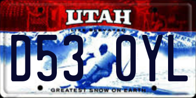 UT license plate D530YL