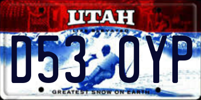 UT license plate D530YP