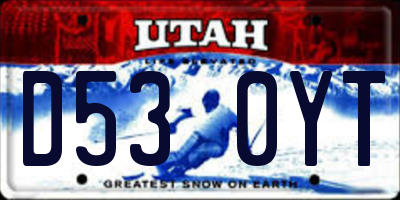 UT license plate D530YT