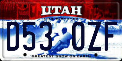 UT license plate D530ZF