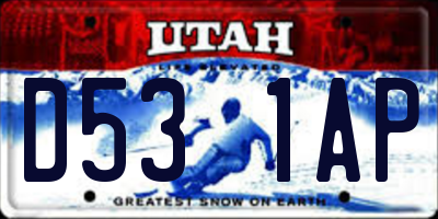 UT license plate D531AP