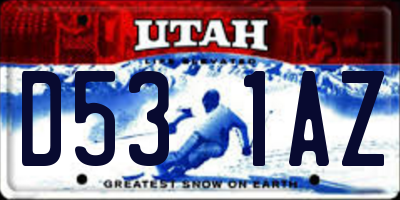 UT license plate D531AZ
