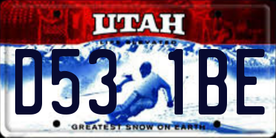 UT license plate D531BE