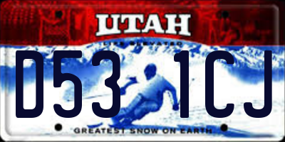 UT license plate D531CJ