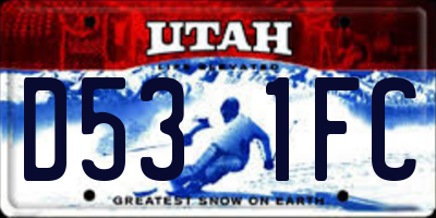 UT license plate D531FC