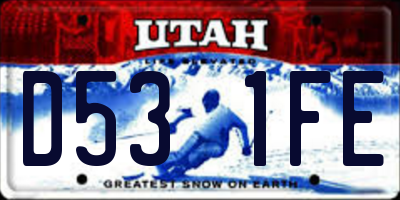 UT license plate D531FE