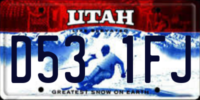 UT license plate D531FJ