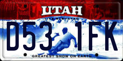UT license plate D531FK
