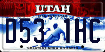 UT license plate D531HC