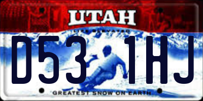 UT license plate D531HJ