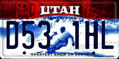UT license plate D531HL